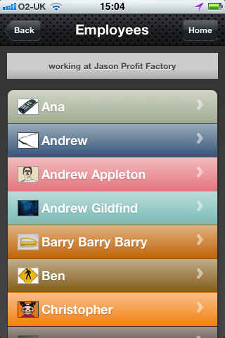 Schedule Employee Listing