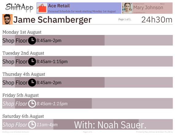 Personal Schedule PDF