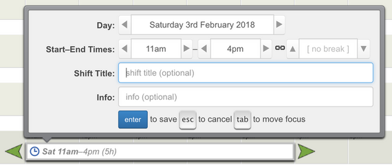 Editing the Shift Title
