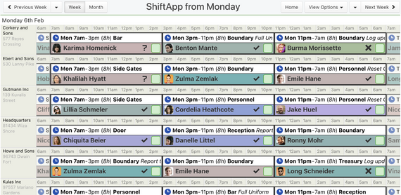 Security Guard Schedule Screenshot